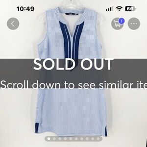 Duffield Lane Blue and White Sleeveless Dress